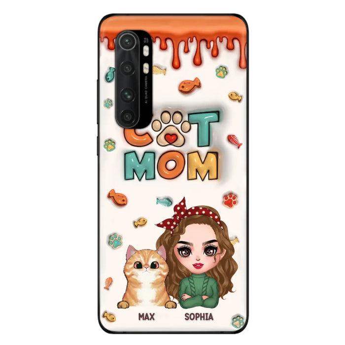 Custom Personalized Cat Mom Oppo/ Xiaomi/ Huawei Phone Case - Christmas Gift Idea For Cat Lover - Upto 4 Cats