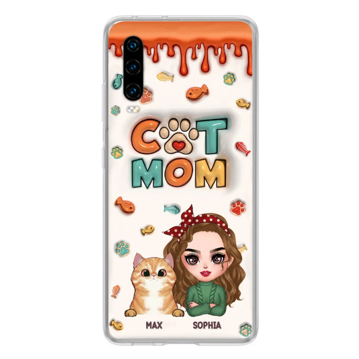 Custom Personalized Cat Mom Oppo/ Xiaomi/ Huawei Phone Case - Christmas Gift Idea For Cat Lover - Upto 4 Cats