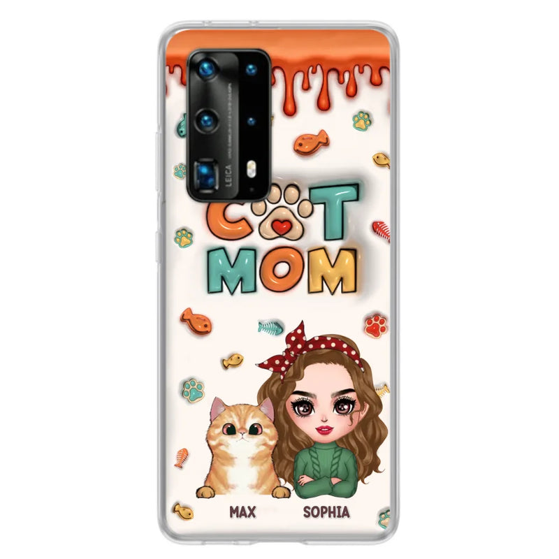Personalized Cat Mom Oppo/Xiaomi/Huawei Phone Case - Christmas Gift Idea For Cat Lover - Up to 4 Cats