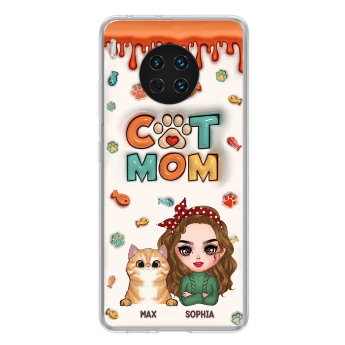 Custom Personalized Cat Mom Oppo/ Xiaomi/ Huawei Phone Case - Christmas Gift Idea For Cat Lover - Upto 4 Cats