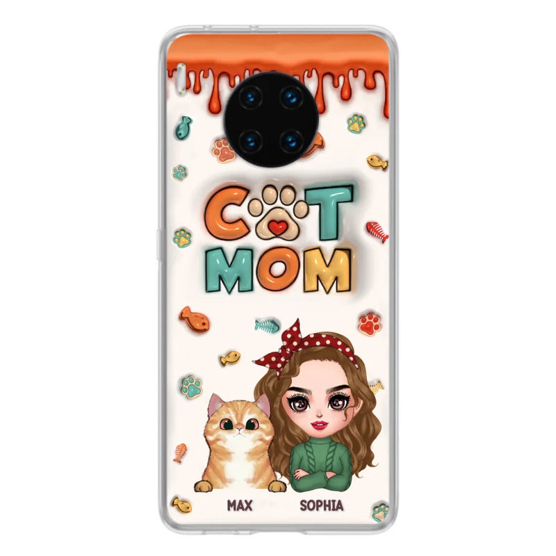 Personalized Cat Mom Oppo/Xiaomi/Huawei Phone Case - Christmas Gift Idea For Cat Lover - Up to 4 Cats