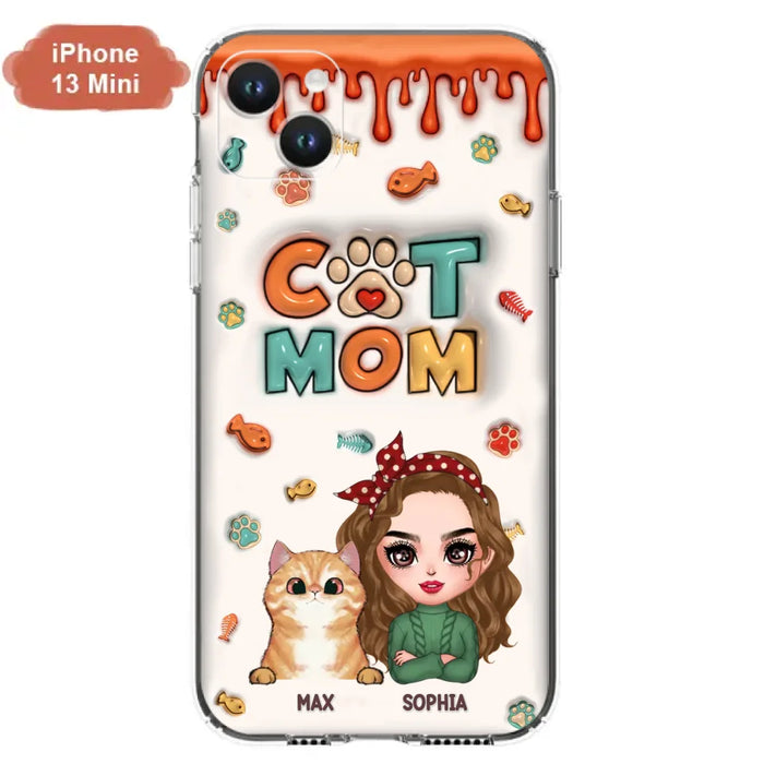 Custom Personalized Cat Mom iPhone/ Samsung Phone Case - Christmas Gift Idea For Cat Lover - Upto 4 Cats