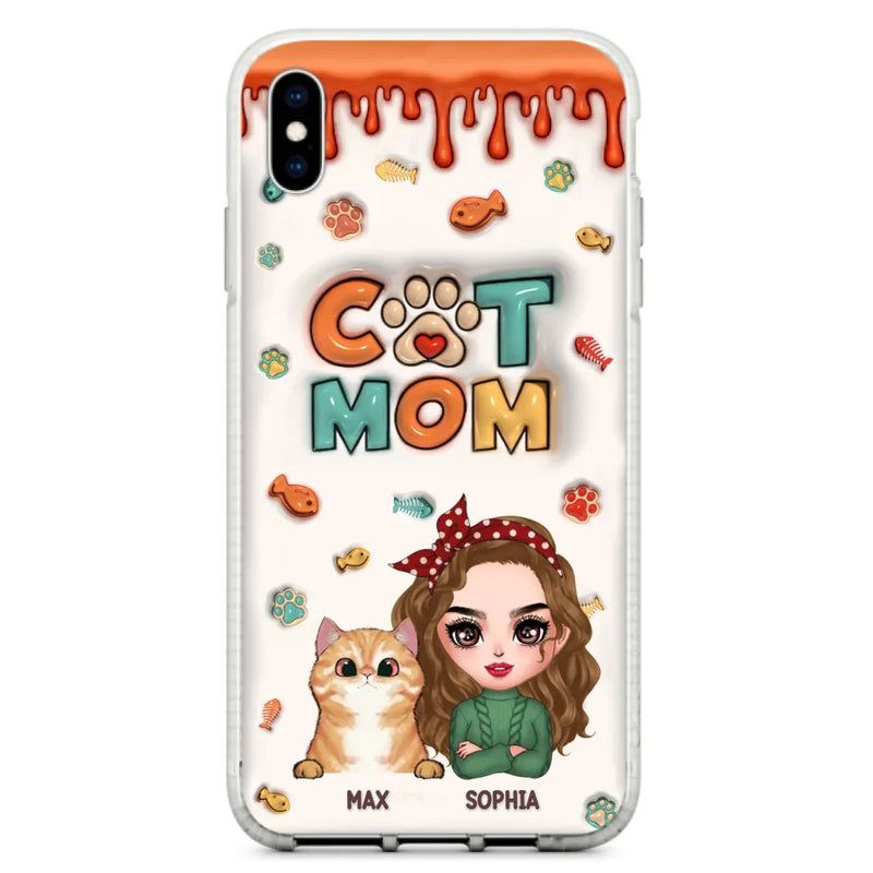 Personalized Cat Mom iPhone/Samsung Phone Case - Christmas Gift Idea For Cat Lover - Up to 4 Cats