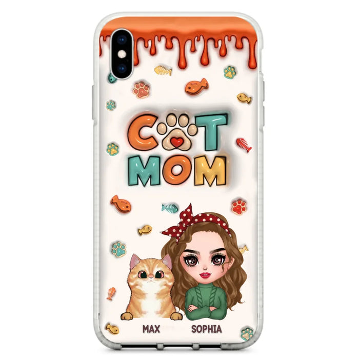 Custom Personalized Cat Mom iPhone/ Samsung Phone Case - Christmas Gift Idea For Cat Lover - Upto 4 Cats