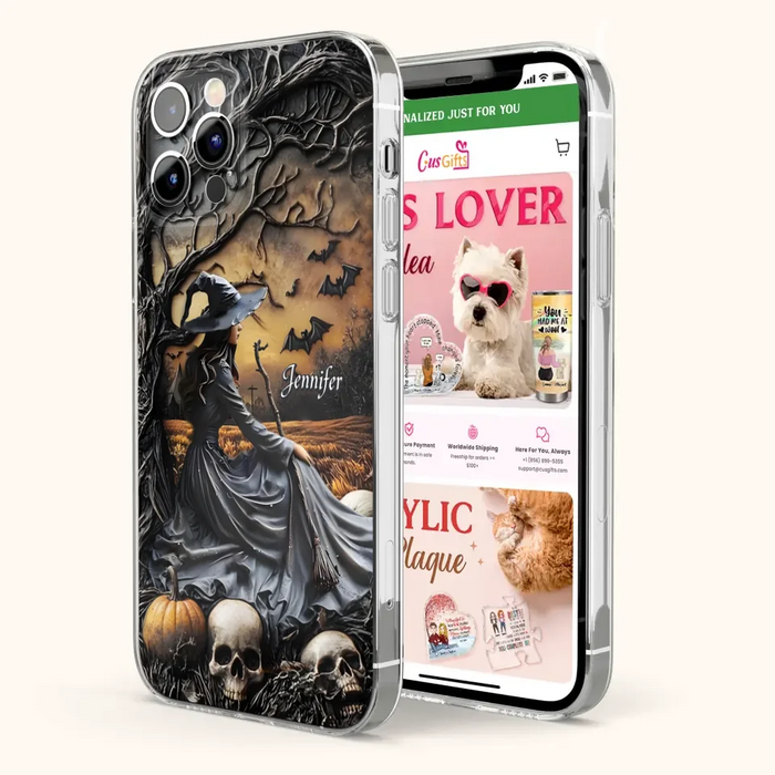 Custom Personalized Witch Phone Case For iPhone/ Samsung- Halloween/ Birthday Gift Idea For Yourself, Women, Witch Lovers