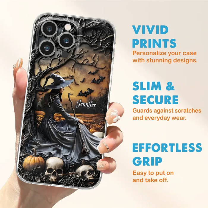 Custom Personalized Witch Phone Case For iPhone/ Samsung- Halloween/ Birthday Gift Idea For Yourself, Women, Witch Lovers