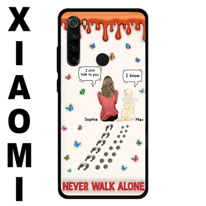 Custom Personalized Memorial Dog Phone Case - Memorial Gift Idea For Dog/ Cat Lover - Case For Xiaomi/ Oppo/ Huawei - Never Walk Alone