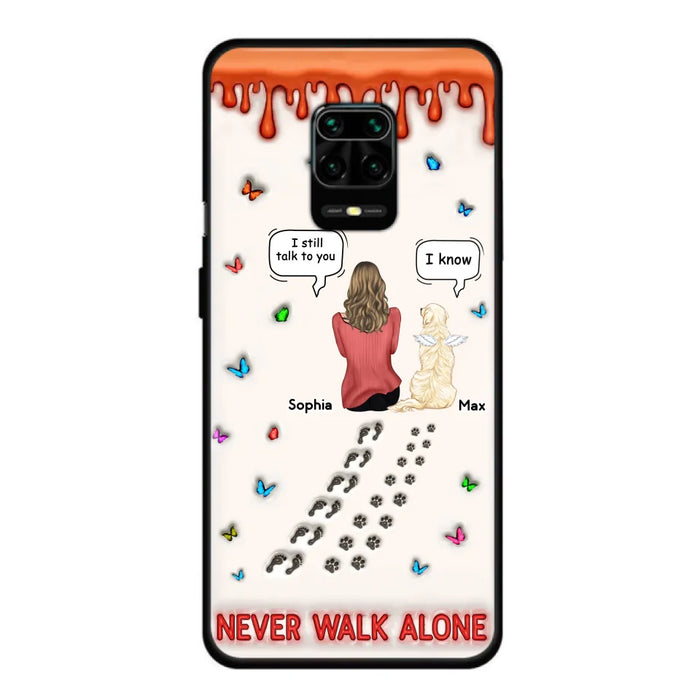 Custom Personalized Memorial Dog Phone Case - Memorial Gift Idea For Dog/ Cat Lover - Case For Xiaomi/ Oppo/ Huawei - Never Walk Alone