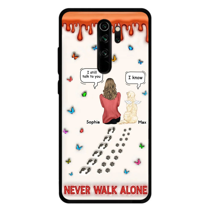 Custom Personalized Memorial Dog Phone Case - Memorial Gift Idea For Dog/ Cat Lover - Case For Xiaomi/ Oppo/ Huawei - Never Walk Alone