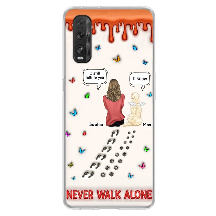 Custom Personalized Memorial Dog Phone Case - Memorial Gift Idea For Dog/ Cat Lover - Case For Xiaomi/ Oppo/ Huawei - Never Walk Alone