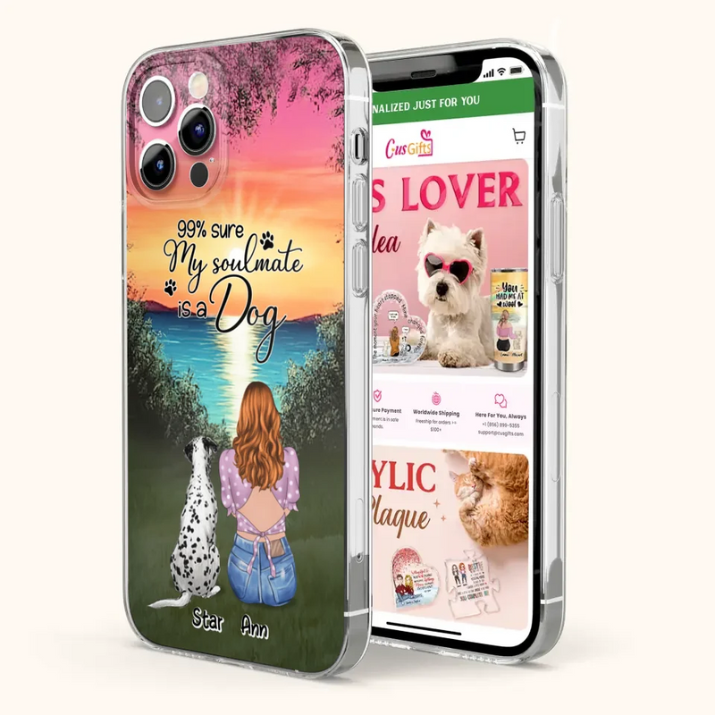 Custom Personalized Dog Mom Phone Case - Up to 4 Dogs - Gift Idea For Dog Lover - Just A Girl Who Loves Dogs - Case For iPhone And Samsung