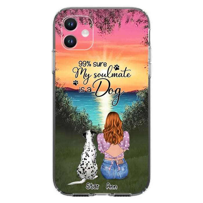 Custom Personalized Dog Mom Phone Case - Up to 4 Dogs - Gift Idea For Dog Lover - Just A Girl Who Loves Dogs - Case For iPhone And Samsung