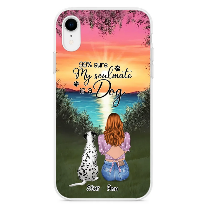 Custom Personalized Dog Mom Phone Case - Up to 4 Dogs - Gift Idea For Dog Lover - Just A Girl Who Loves Dogs - Case For iPhone And Samsung