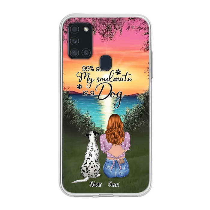 Custom Personalized Dog Mom Phone Case - Up to 4 Dogs - Gift Idea For Dog Lover - Just A Girl Who Loves Dogs - Case For iPhone And Samsung