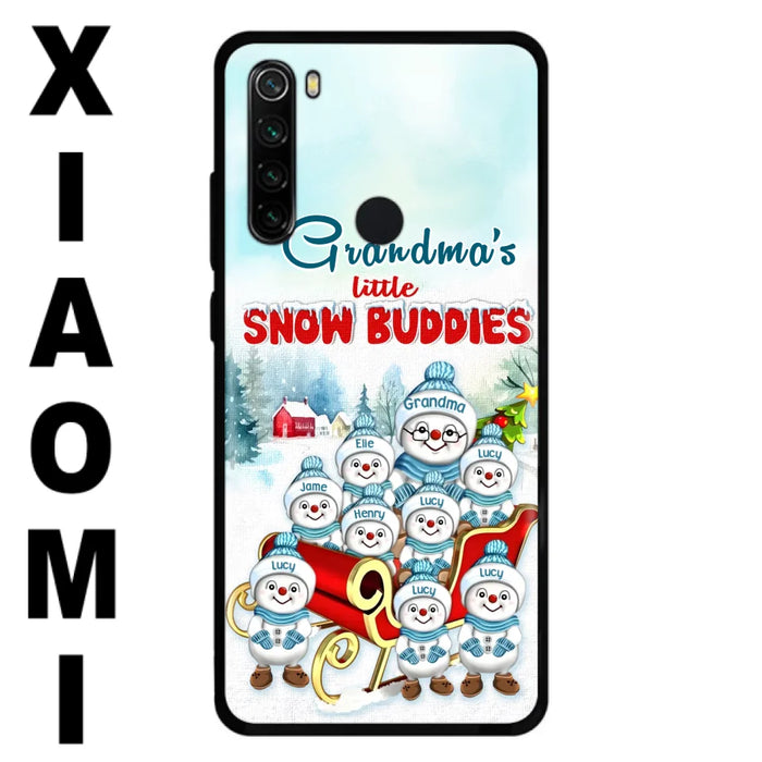 Custom Personalized Grandma Phone Case - Christmas Gift Idea For Grandma - Upto 8 Grandkids - Case For Xiaomi/ Oppo/ Huawei - Grandma's Little Snow Buddies