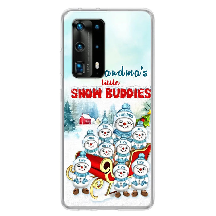 Custom Personalized Grandma Phone Case - Christmas Gift Idea For Grandma - Upto 8 Grandkids - Case For Xiaomi/ Oppo/ Huawei - Grandma's Little Snow Buddies