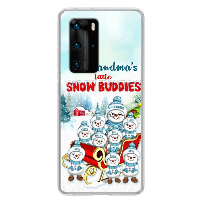 Custom Personalized Grandma Phone Case - Christmas Gift Idea For Grandma - Upto 8 Grandkids - Case For Xiaomi/ Oppo/ Huawei - Grandma's Little Snow Buddies