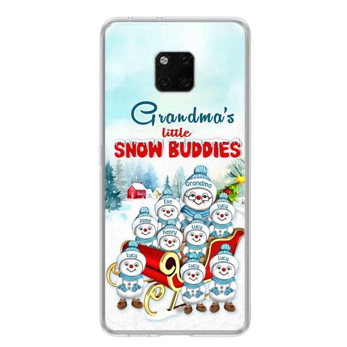 Custom Personalized Grandma Phone Case - Christmas Gift Idea For Grandma - Upto 8 Grandkids - Case For Xiaomi/ Oppo/ Huawei - Grandma's Little Snow Buddies