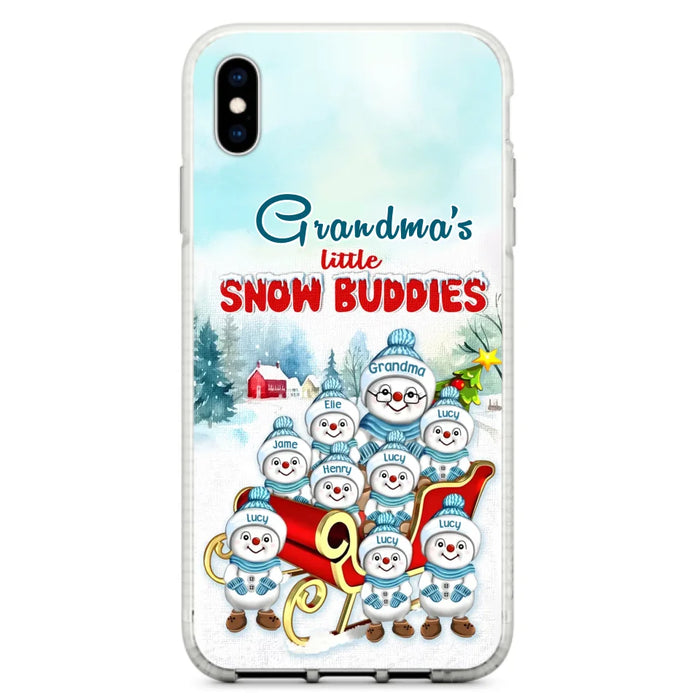 Custom Personalized Grandma Phone Case - Christmas Gift Idea For Grandma - Upto 8 Grandkids - Case For iPhone/ Samsung - Grandma's Little Snow Buddies