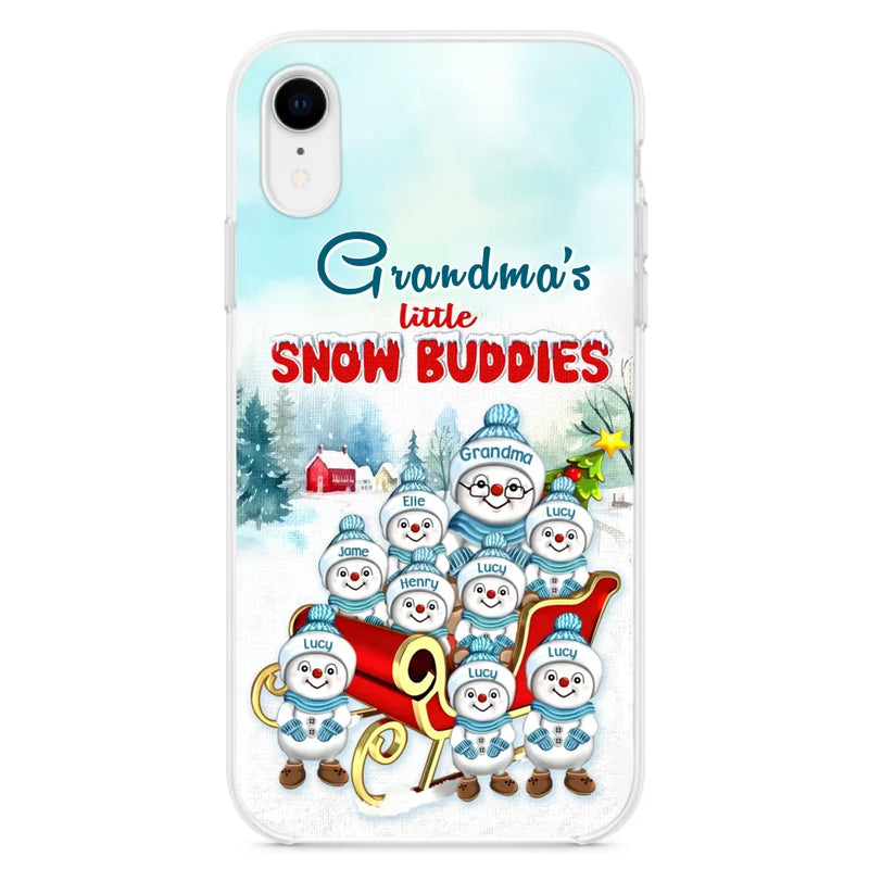 Personalized Grandma Phone Case - Christmas Gift Idea For Grandma - Up to 8 Grandkids - Case For iPhone/ Samsung - Grandma's Little Snow Buddies