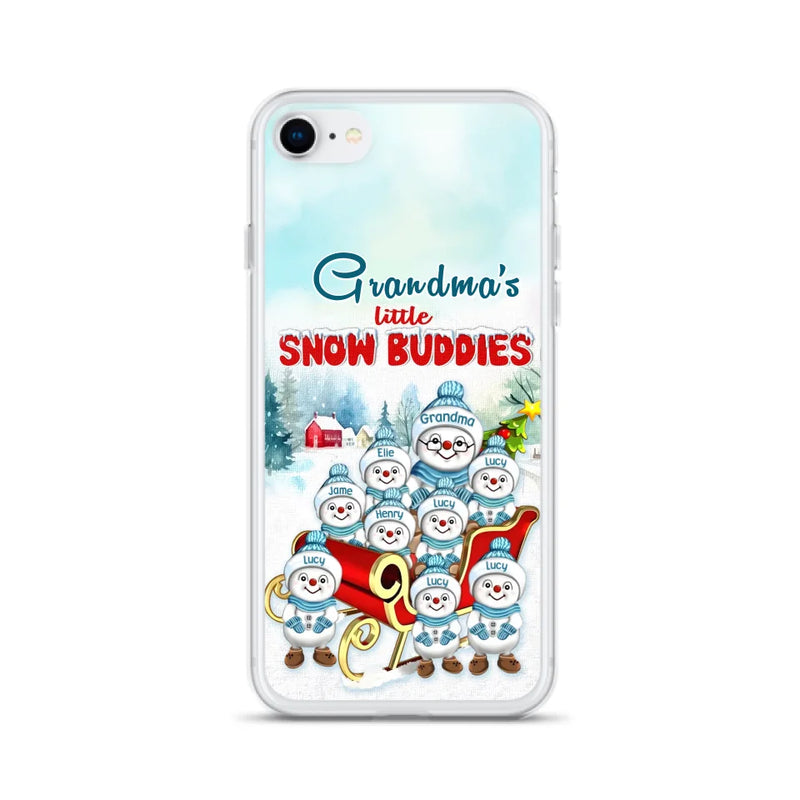 Personalized Grandma Phone Case - Christmas Gift Idea For Grandma - Up to 8 Grandkids - Case For iPhone/ Samsung - Grandma's Little Snow Buddies