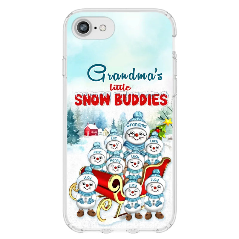 Personalized Grandma Phone Case - Christmas Gift Idea For Grandma - Up to 8 Grandkids - Case For iPhone/ Samsung - Grandma's Little Snow Buddies