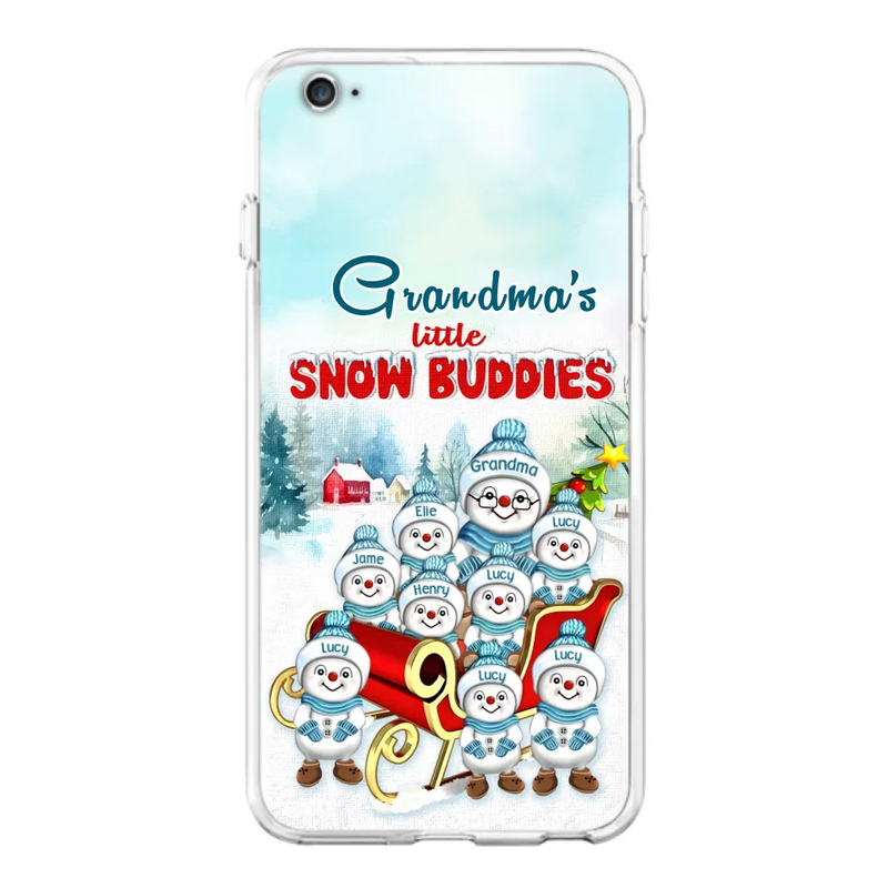 Personalized Grandma Phone Case - Christmas Gift Idea For Grandma - Up to 8 Grandkids - Case For iPhone/ Samsung - Grandma's Little Snow Buddies