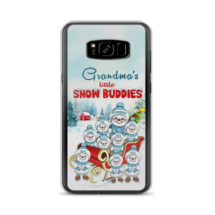 Custom Personalized Grandma Phone Case - Christmas Gift Idea For Grandma - Upto 8 Grandkids - Case For iPhone/ Samsung - Grandma's Little Snow Buddies