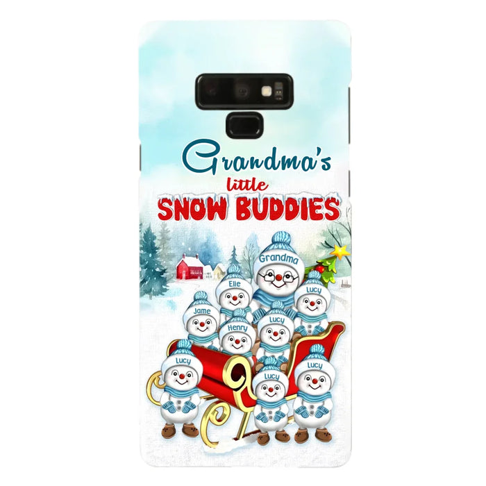 Custom Personalized Grandma Phone Case - Christmas Gift Idea For Grandma - Upto 8 Grandkids - Case For iPhone/ Samsung - Grandma's Little Snow Buddies