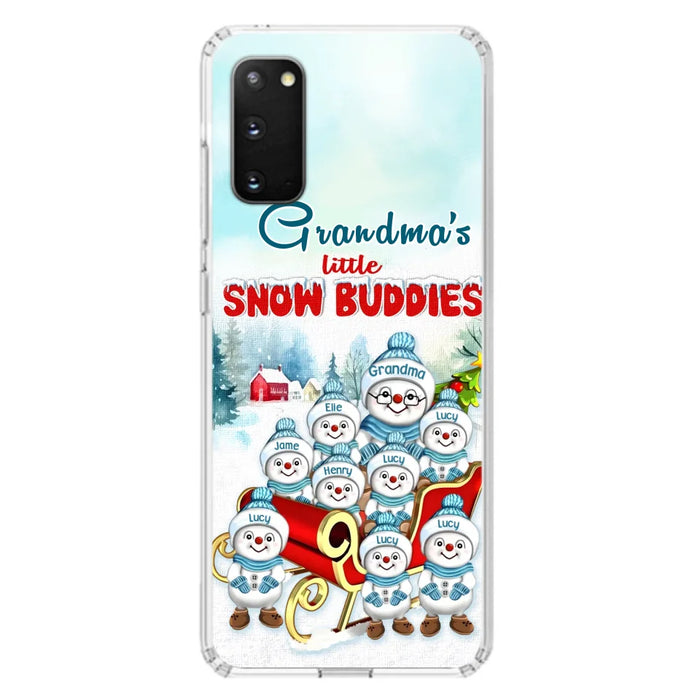 Custom Personalized Grandma Phone Case - Christmas Gift Idea For Grandma - Upto 8 Grandkids - Case For iPhone/ Samsung - Grandma's Little Snow Buddies