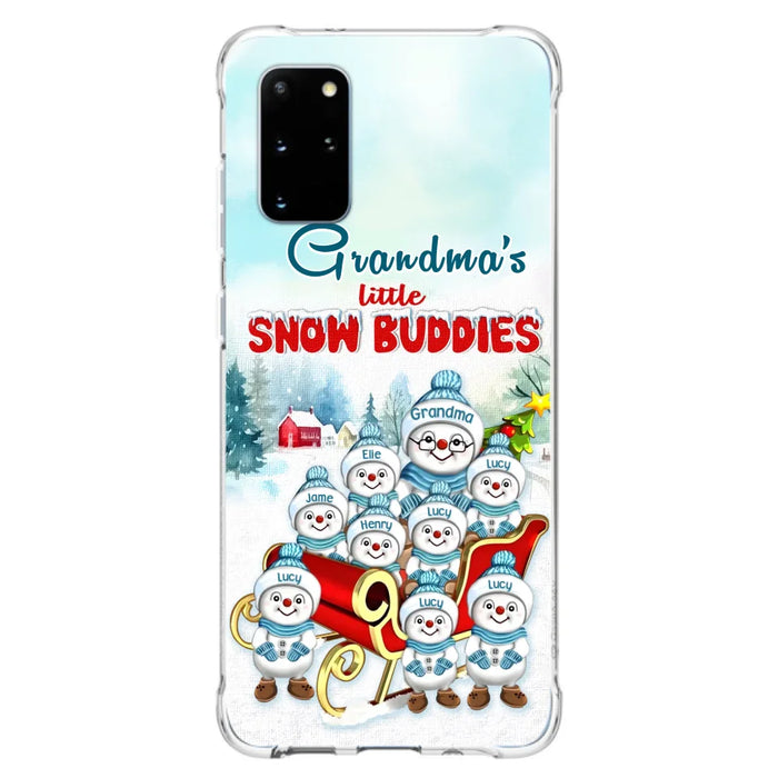 Custom Personalized Grandma Phone Case - Christmas Gift Idea For Grandma - Upto 8 Grandkids - Case For iPhone/ Samsung - Grandma's Little Snow Buddies