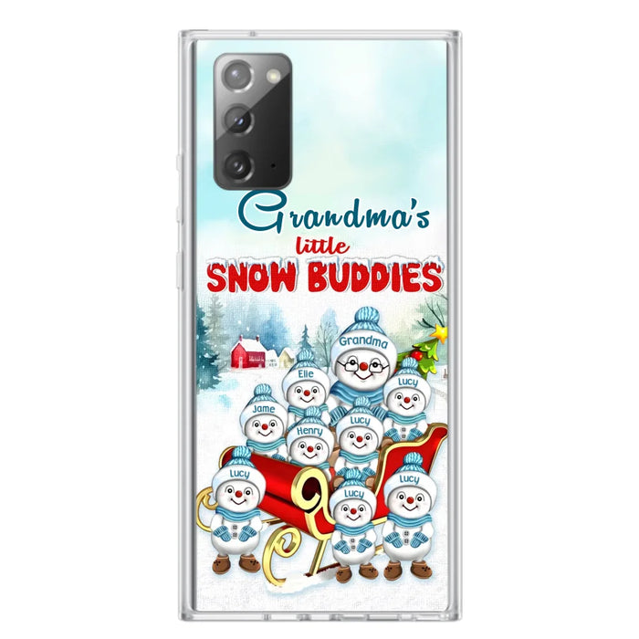 Custom Personalized Grandma Phone Case - Christmas Gift Idea For Grandma - Upto 8 Grandkids - Case For iPhone/ Samsung - Grandma's Little Snow Buddies