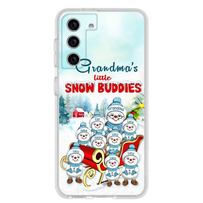 Custom Personalized Grandma Phone Case - Christmas Gift Idea For Grandma - Upto 8 Grandkids - Case For iPhone/ Samsung - Grandma's Little Snow Buddies