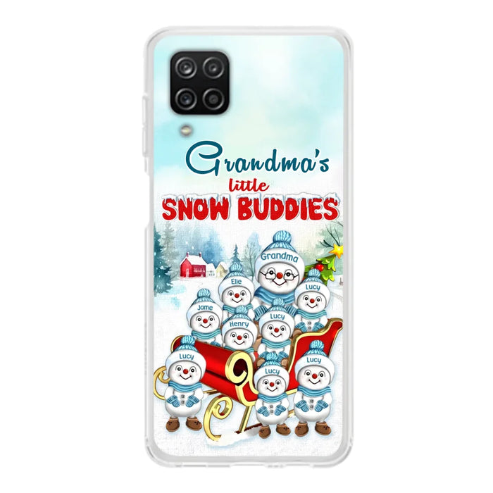 Custom Personalized Grandma Phone Case - Christmas Gift Idea For Grandma - Upto 8 Grandkids - Case For iPhone/ Samsung - Grandma's Little Snow Buddies