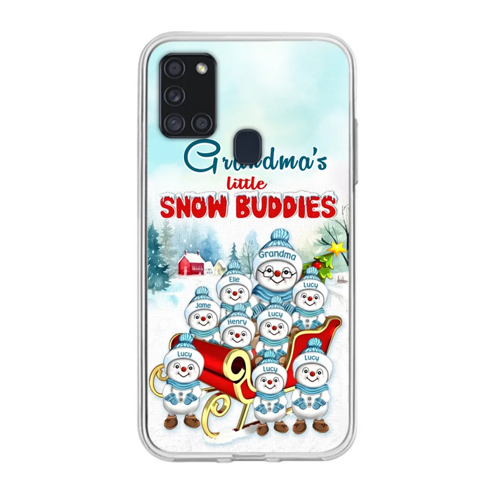 Custom Personalized Grandma Phone Case - Christmas Gift Idea For Grandma - Upto 8 Grandkids - Case For iPhone/ Samsung - Grandma's Little Snow Buddies