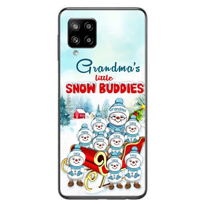 Custom Personalized Grandma Phone Case - Christmas Gift Idea For Grandma - Upto 8 Grandkids - Case For iPhone/ Samsung - Grandma's Little Snow Buddies