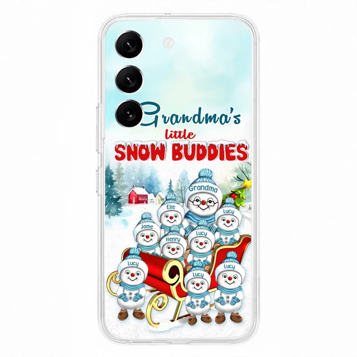 Custom Personalized Grandma Phone Case - Christmas Gift Idea For Grandma - Upto 8 Grandkids - Case For iPhone/ Samsung - Grandma's Little Snow Buddies