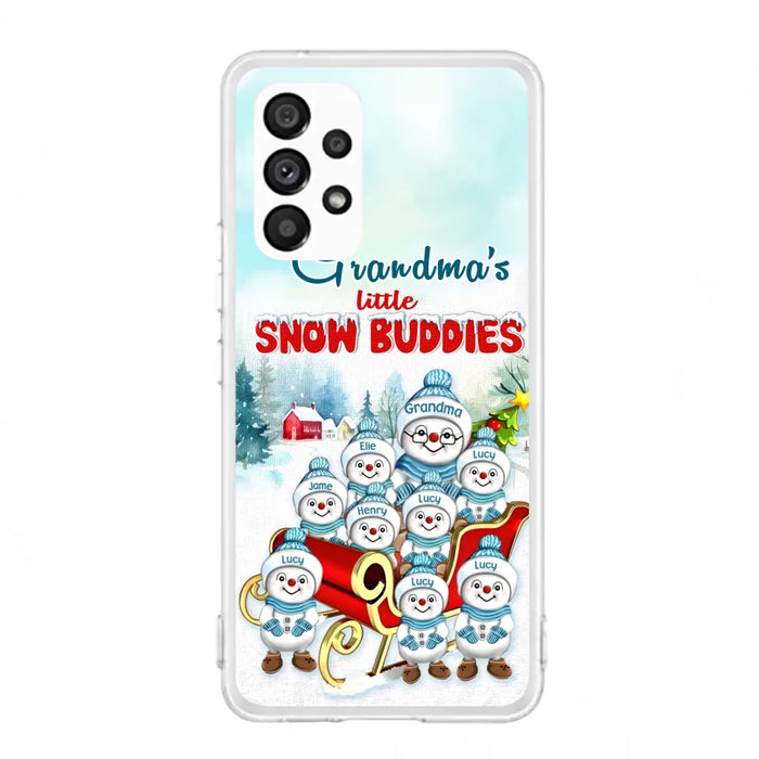 Custom Personalized Grandma Phone Case - Christmas Gift Idea For Grandma - Upto 8 Grandkids - Case For iPhone/ Samsung - Grandma's Little Snow Buddies