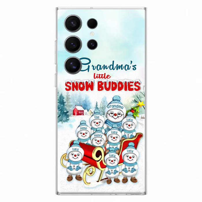 Custom Personalized Grandma Phone Case - Christmas Gift Idea For Grandma - Upto 8 Grandkids - Case For iPhone/ Samsung - Grandma's Little Snow Buddies