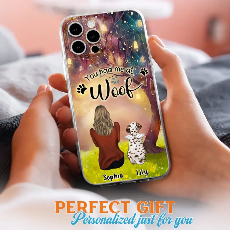 Personalized Memorial Dog Mom Phone Case - Up to 3 Dogs - Memorial Gift Idea for Dog Lovers - You Had Me At Woof