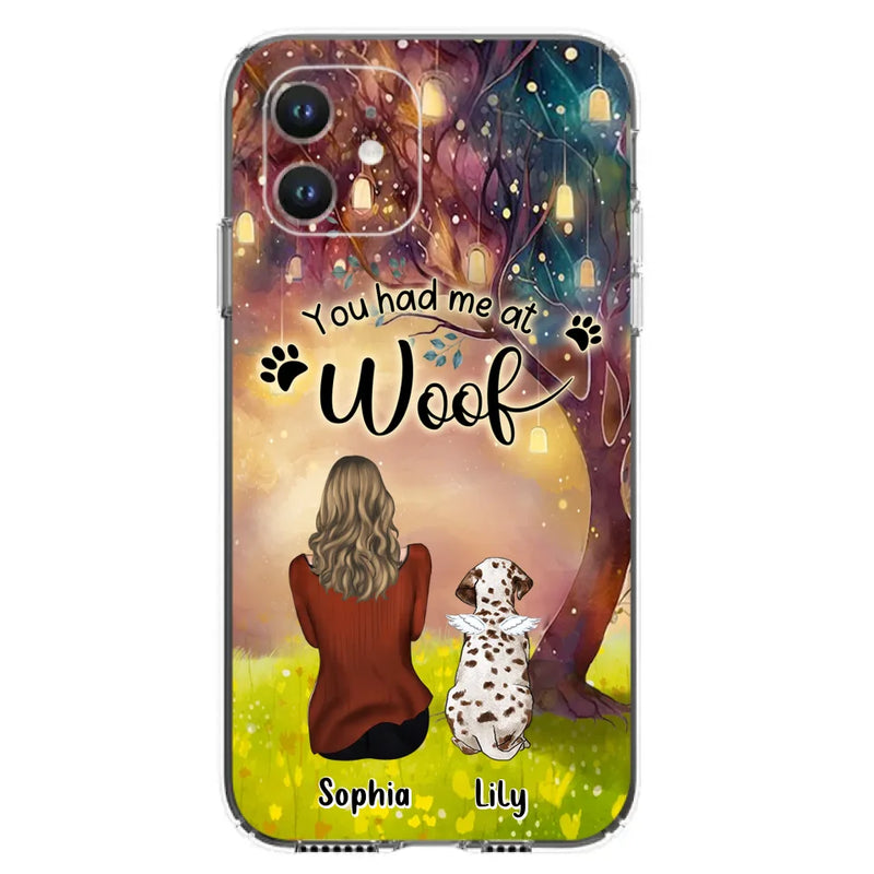 Personalized Memorial Dog Mom Phone Case - Up to 3 Dogs - Memorial Gift Idea for Dog Lovers - You Had Me At Woof