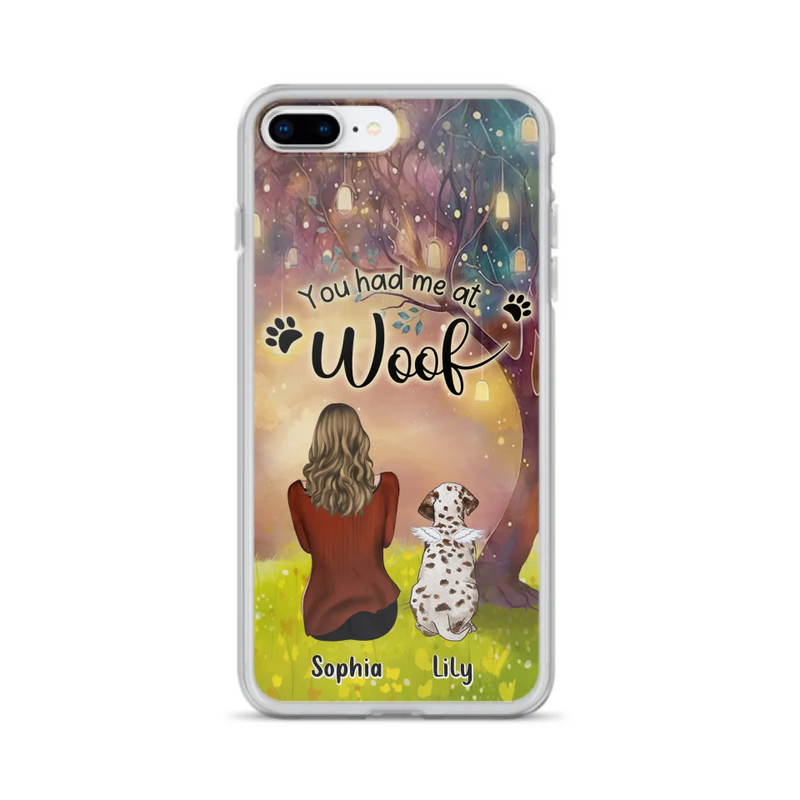 Personalized Memorial Dog Mom Phone Case - Up to 3 Dogs - Memorial Gift Idea for Dog Lovers - You Had Me At Woof