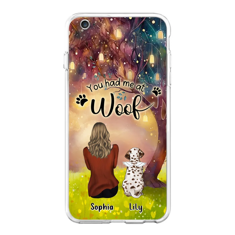 Personalized Memorial Dog Mom Phone Case - Up to 3 Dogs - Memorial Gift Idea for Dog Lovers - You Had Me At Woof