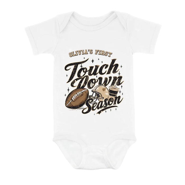 Personalized Baby First Football Season Baby Onesie - Gift Idea For Your Kid - Touch Down Season