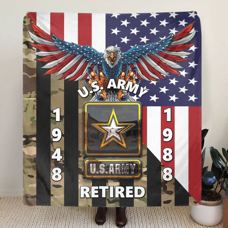 Personalized Veteran Quilt/Fleece Throw Blanket - Gift Idea For Veteran
