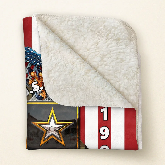 Custom Personalized Veteran Quilt/ Fleece Throw Blanket - Gift Idea For Veteran