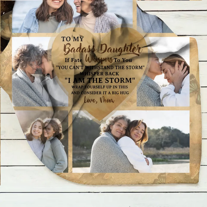 Personalized To My Daughter Fleece Throw Blanket - Gift Idea For Daughter From Mom - Upload Photos