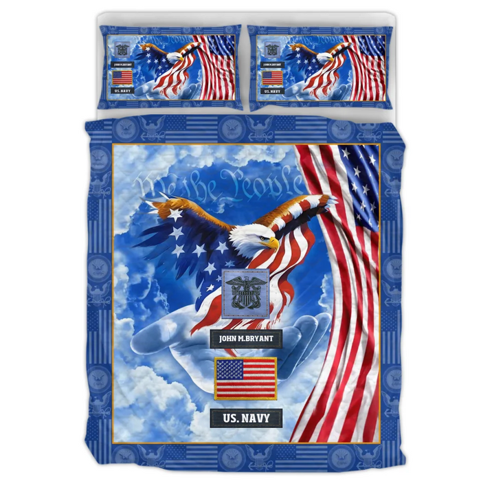 Custom Personalized Veteran Quilt Bed Sets - Veteran Gift Idea