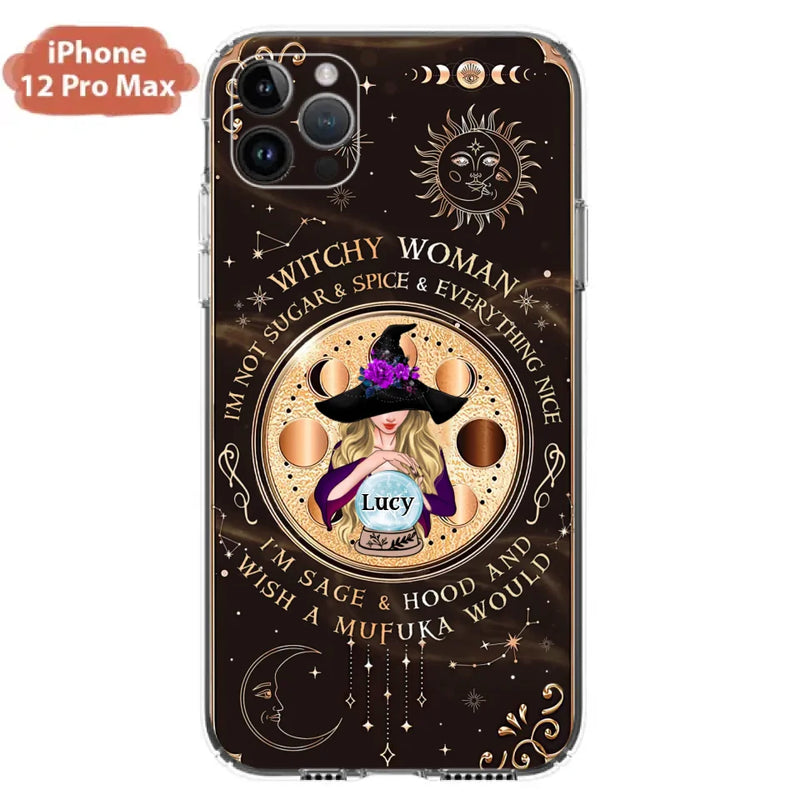 Personalized Witchy Woman Phone Case - Gift Idea For Witch/Friends/Birthday/Halloween Day - I'm Not Sugar & Spice & Everything Nice - Case For iPhone/Samsung
