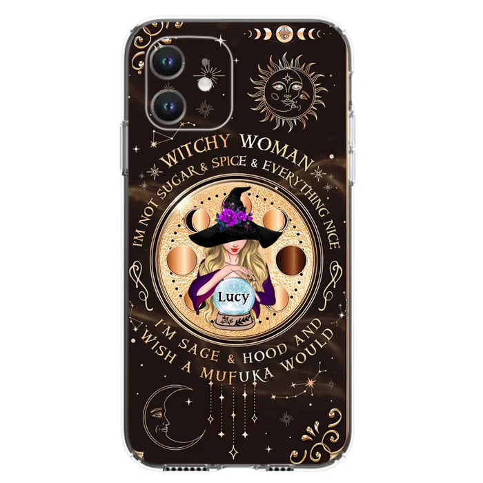 Custom Personalized Witchy Woman Phone Case - Gift Idea For Witch/ Friends/ Birthday/ Halloween Day - I'm Not Sugar & Spice & Everything Nice - Case For iPhone/Samsung